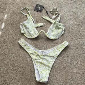 Green Animal Print Swim Suit, Never Worn